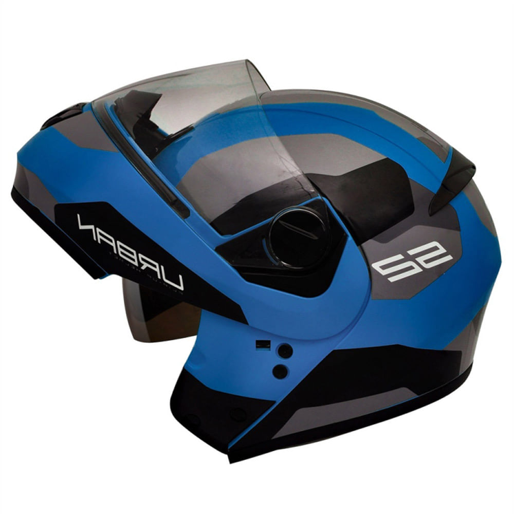 Capacete Peels Urban Sync 2 Azul/Cinza Fosco com Viseira Solar - marquinhom