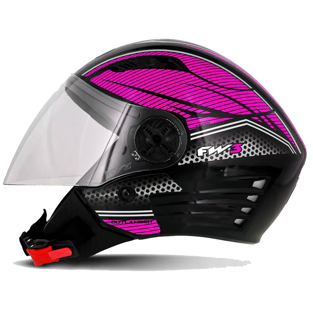 Capacete FW3 X-Open Clorido Rosa - marquinhom