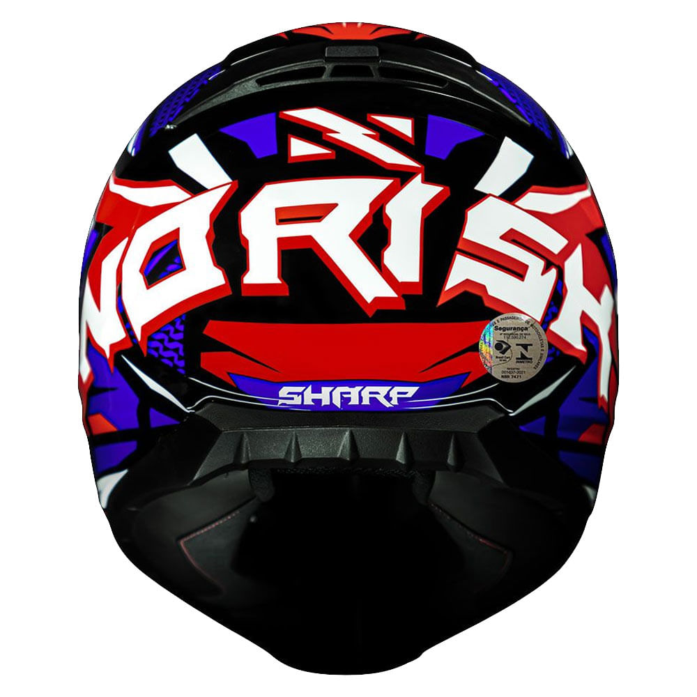 Capacete Norisk FF802 Razor Sharp Azul/Vermelho - marquinhom