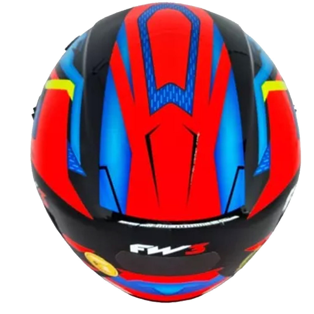 Capacete Fw3 X-Open Up Fox Laranja / Amarelo com Óculos - marquinhom