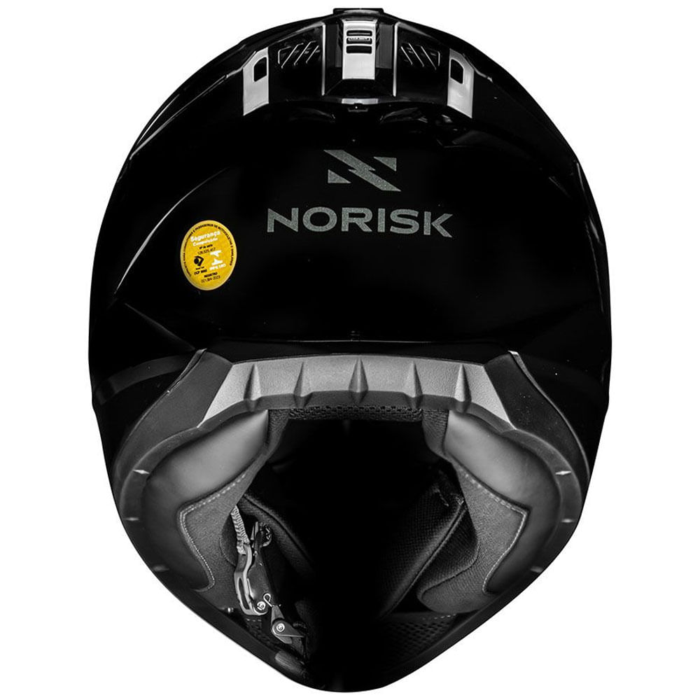 Capacete Norisk FF802 Razor Monocolor Preto Brilhante com Spoiler