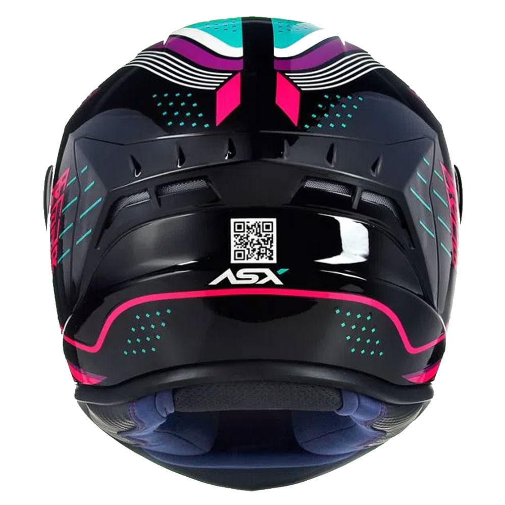Capacete ASX Draken Cougar Preto/Rosa/Tifany - R$ 50 OFF - marquinhom