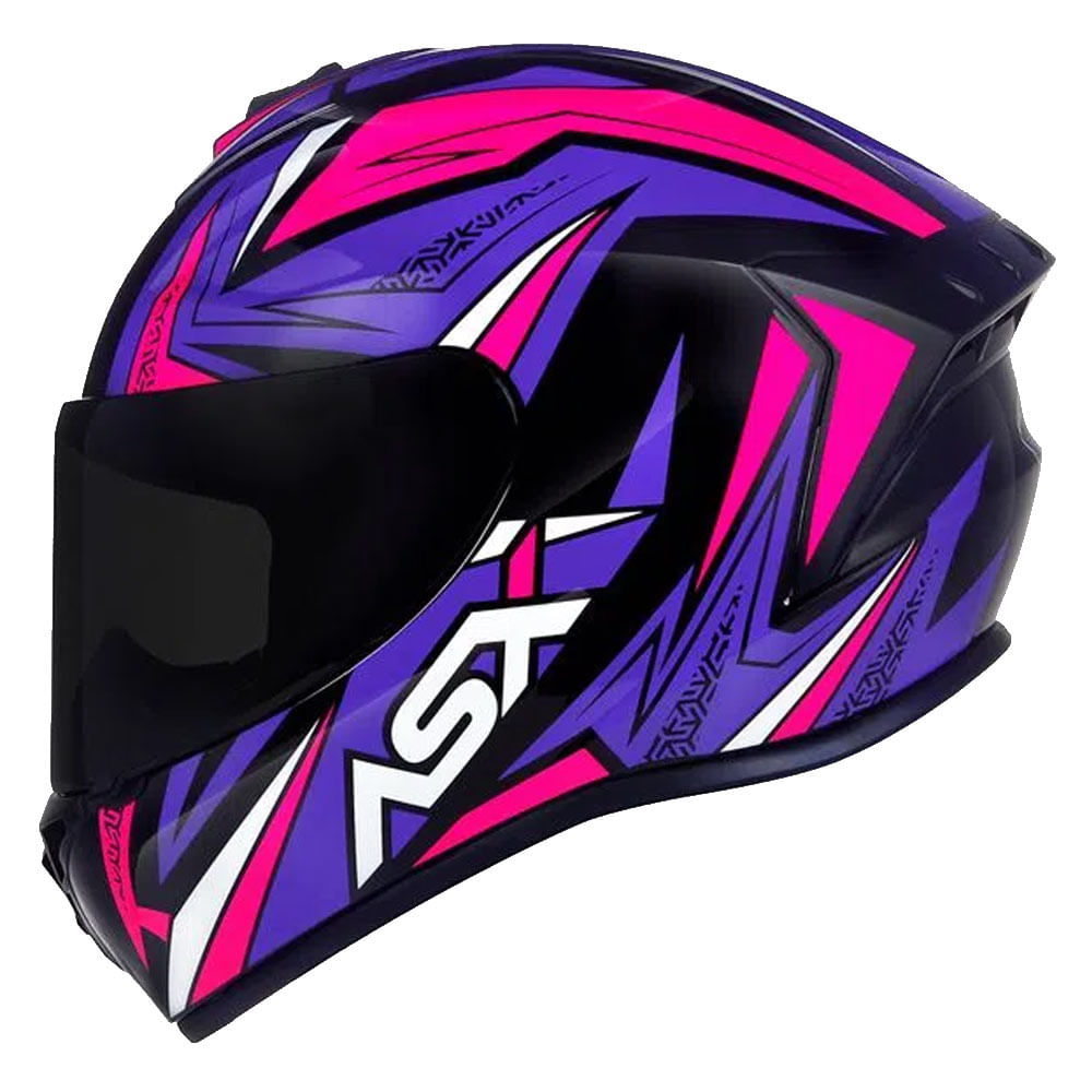 Capacete ASX Draken Vector Preto/Lilás/Rosa - R$ 50 OFF - marquinhom