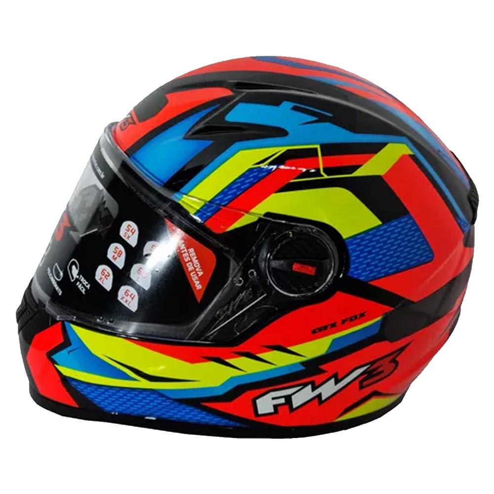 Capacete FW3 GTX Fox Laranja com Viseira Solar - marquinhom