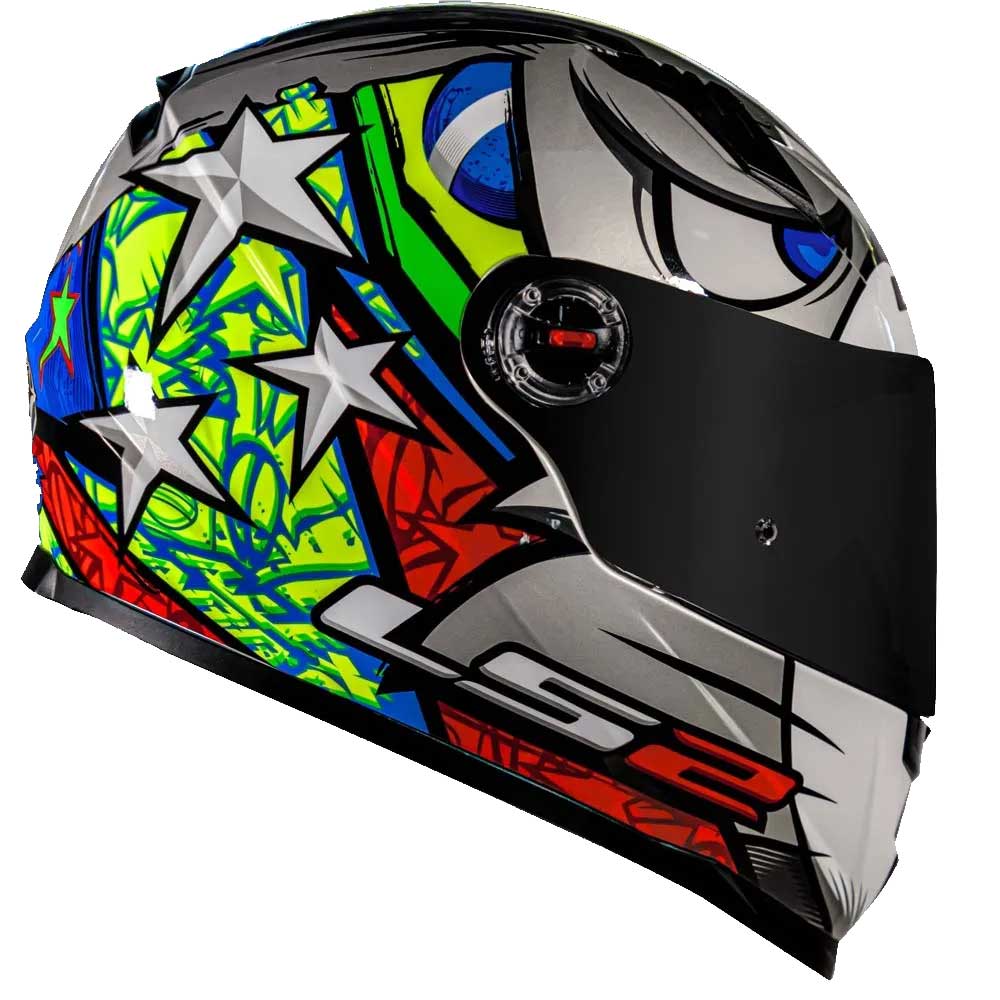 Capacete LS2 FF358 Réplica Alex Barros Prata - marquinhom
