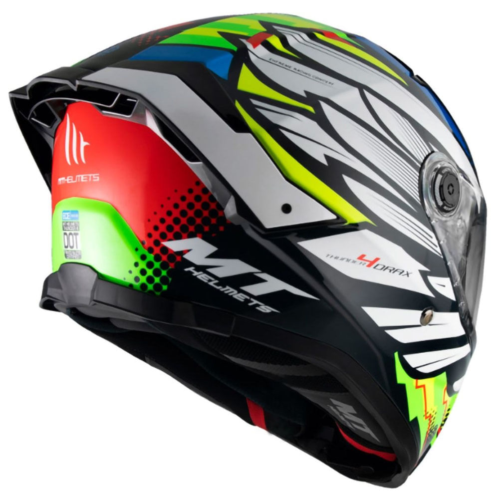 Capacete MT Thunder 4 SV Drax B7 Azul com Viseira Solar e Spoiler