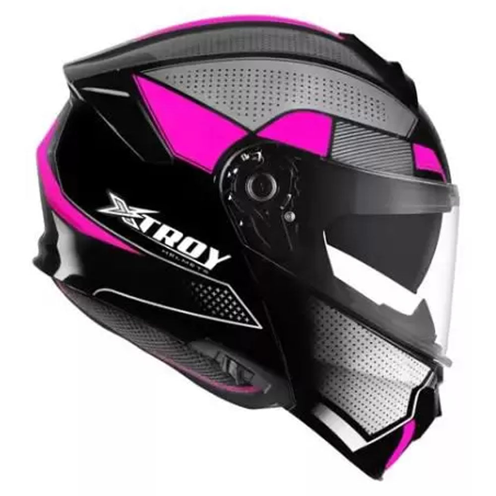 Capacete Xtroy SV RMC Preto/Rosa Fosco com Viseira Solar - marquinhom