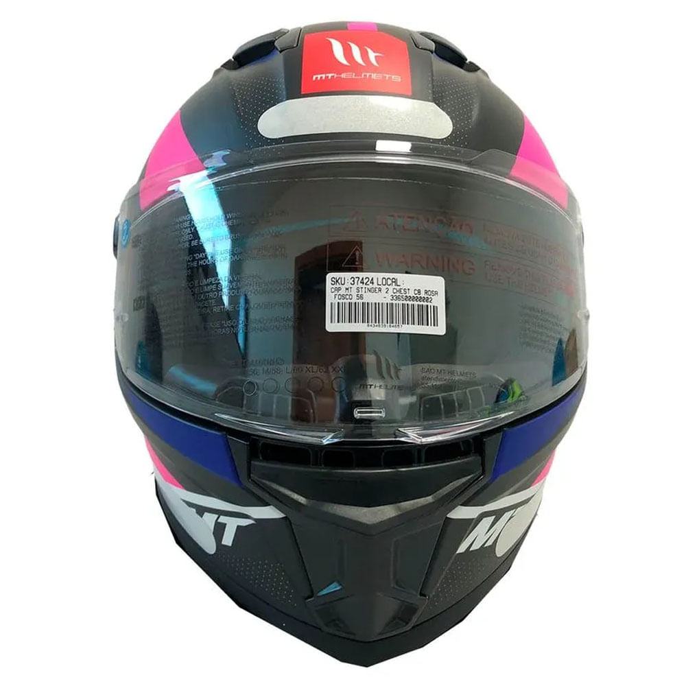 Capacete MT Stinger 2 Cheste C8 Rosa Fosco - marquinhom