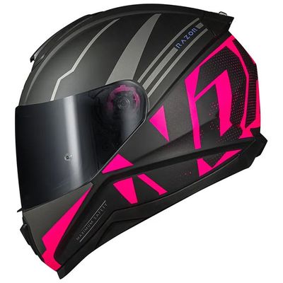 CAP-NORISK-FF802-RAZOR-FULL-PRETO-ROSA-FOSCO-81549