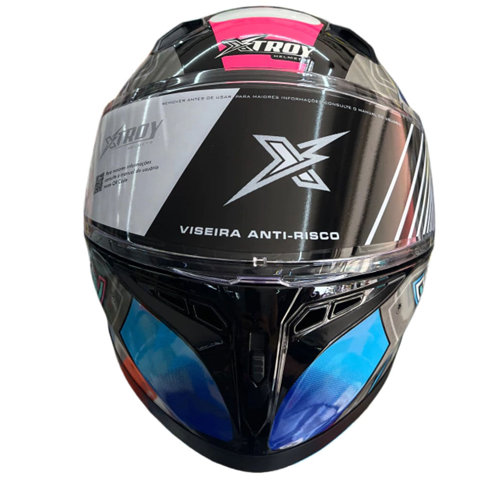 Capacete Xtroy FF526 Thanos Preto/Azul - marquinhom