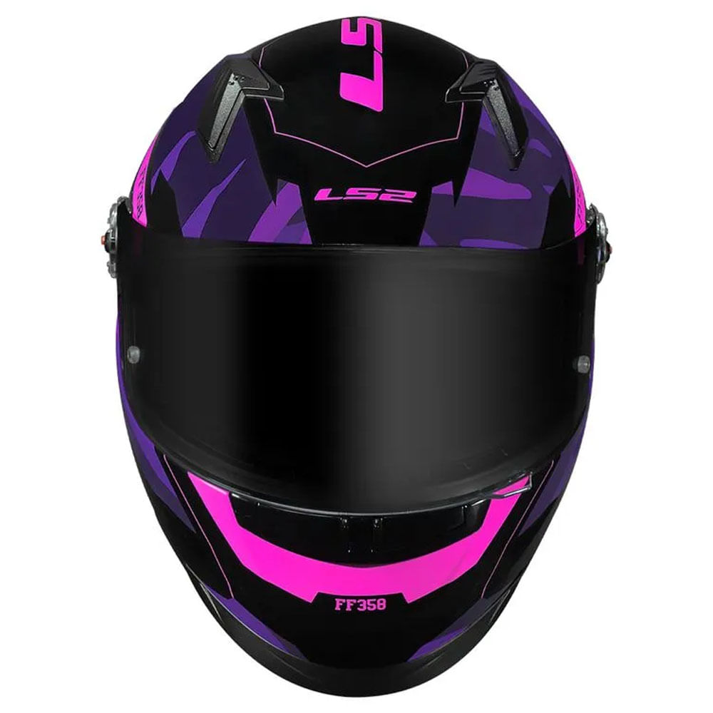 Capacete Ls2 FF358 Tank Camuflado Preto/Roxo - marquinhom