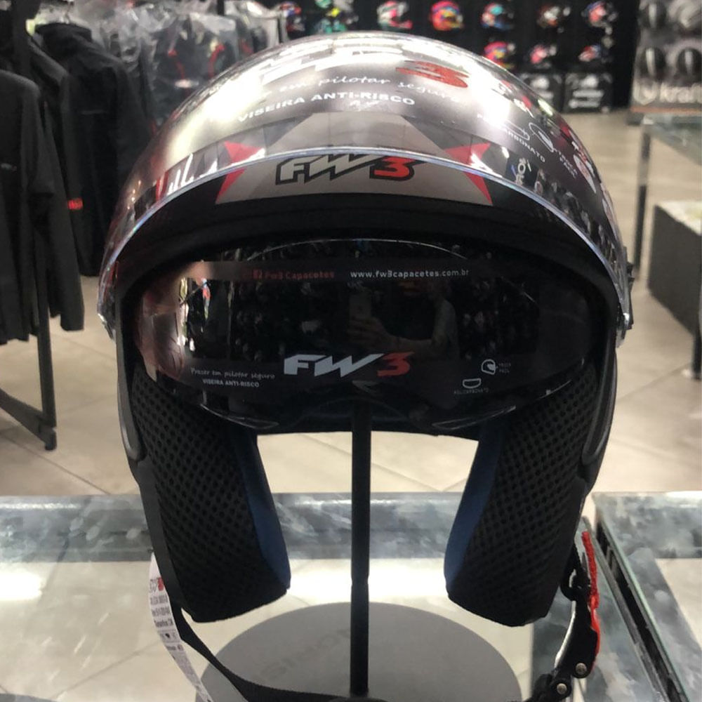 Capacete Fw3 X-Open Up Rapid Rosa/Tifany com Óculos - marquinhom