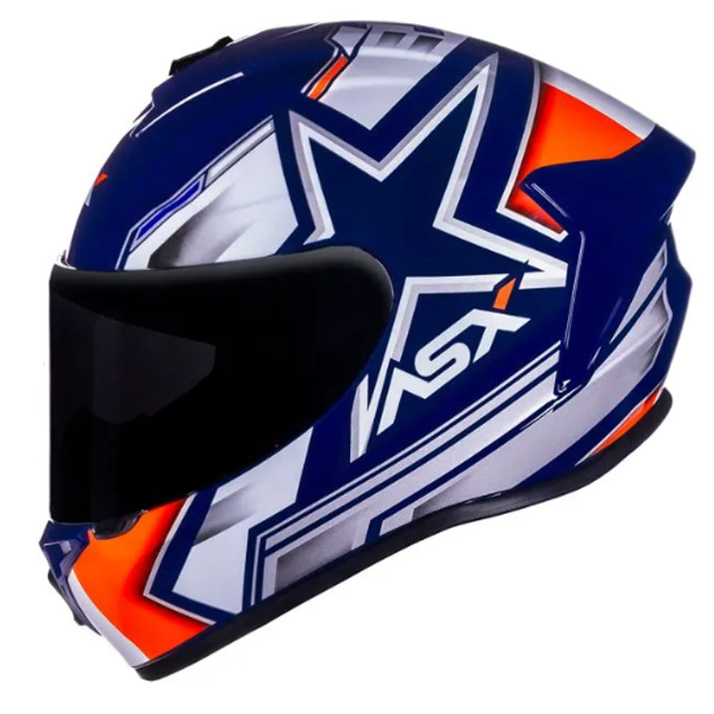 Capacete ASX Draken Pilot Azul/Branco/Vermelho - marquinhom