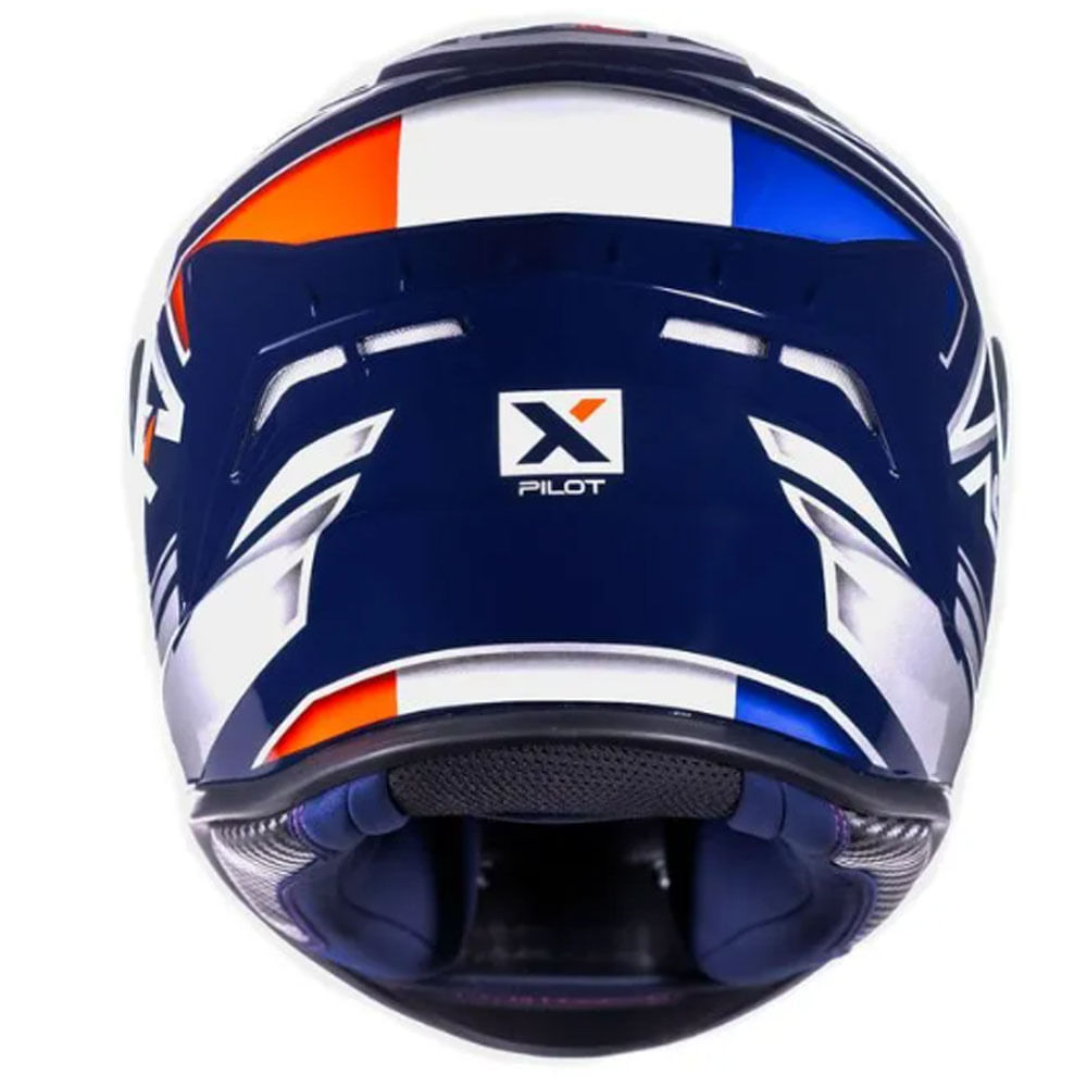 Capacete ASX Draken Pilot Azul/Branco/Vermelho - marquinhom