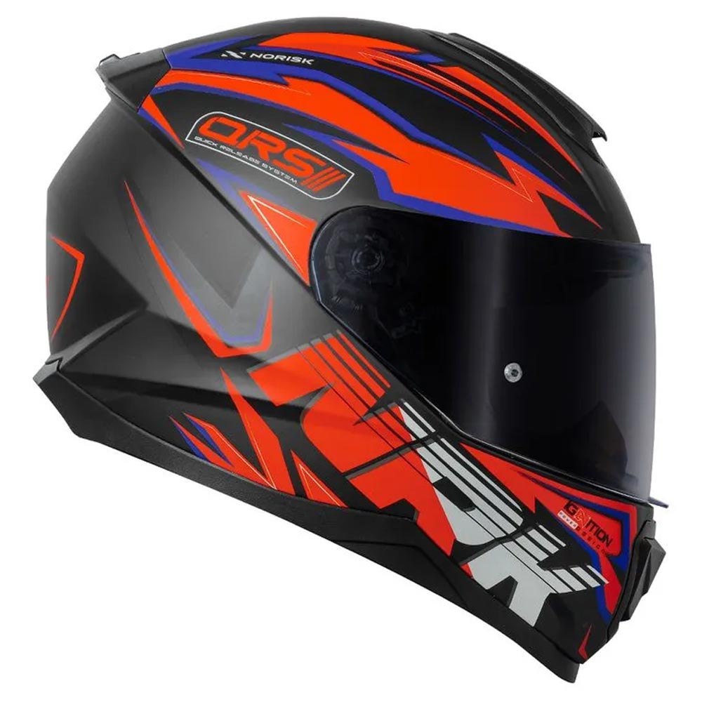 noriです Capacete Norisk FF802 Razor Ghost Preto/Laranja Fosco - marquinhom