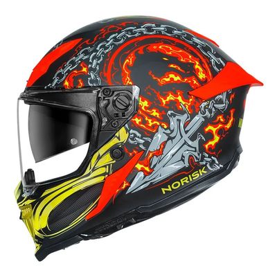 Capacete Norisk Rock Mortal Kombat Scorpion com Viseira Solar