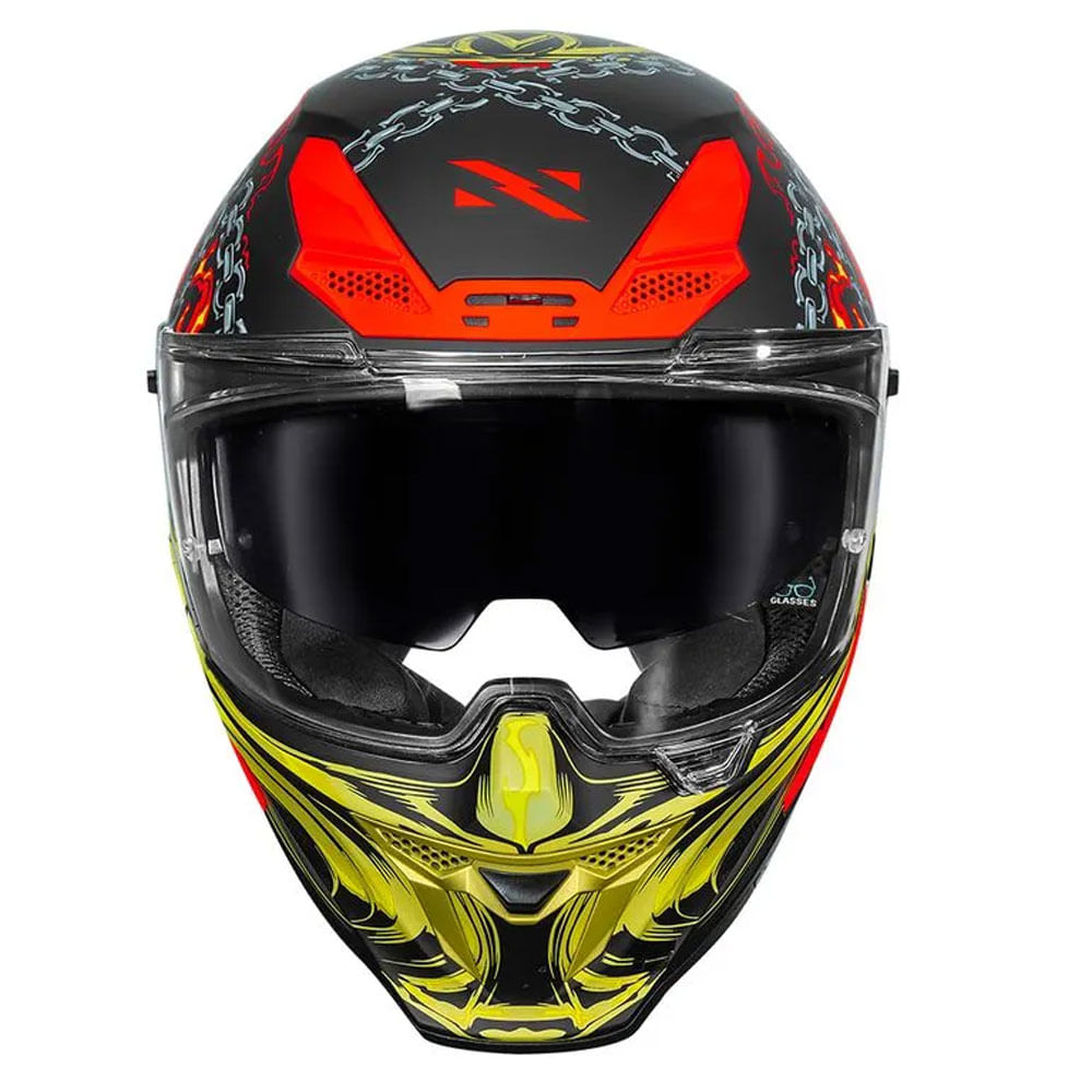 Capacete Norisk Rock Mortal Kombat Scorpion com Viseira Solar