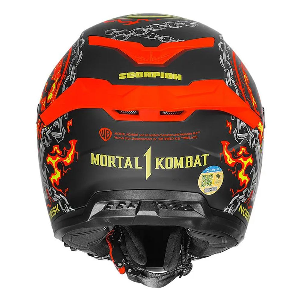 Capacete Norisk Rock Mortal Kombat Scorpion com Viseira Solar